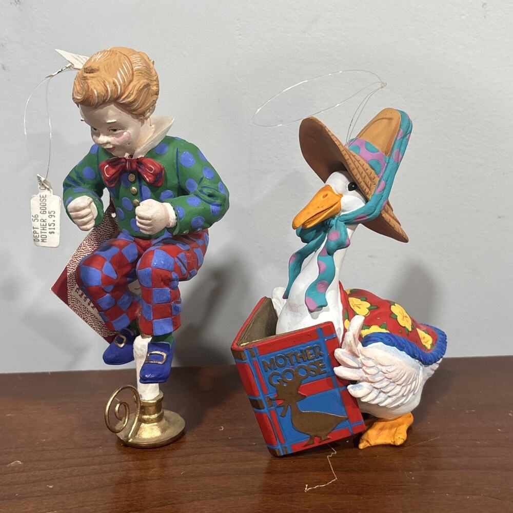 Dept 56 Mother Goose Jack Be Nimble Story Book Nursery Ornaments Christmas Lot